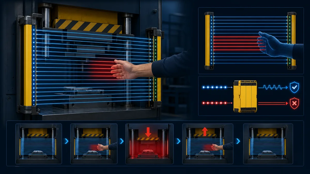 Featured image for blog post: How a Light Curtain Works: Safety Light Curtains Explained