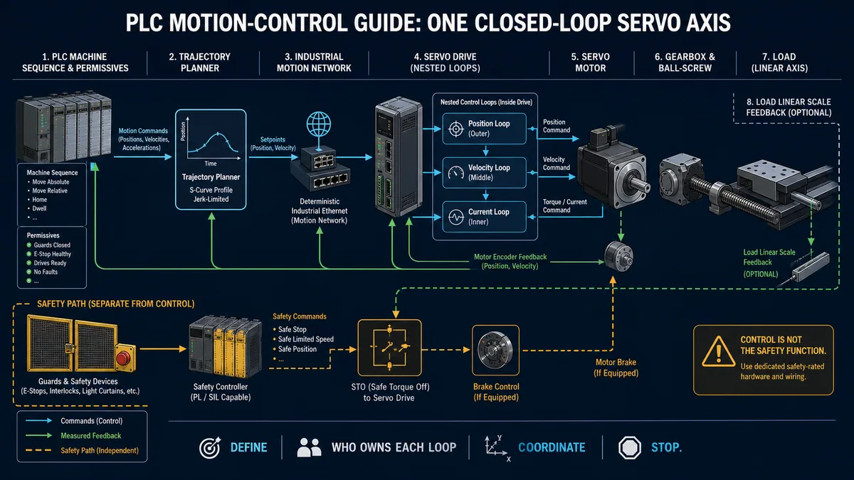 Featured image for blog post: PLC Motion Control Basics: Servo, Encoder, Stepper and VFD Guide