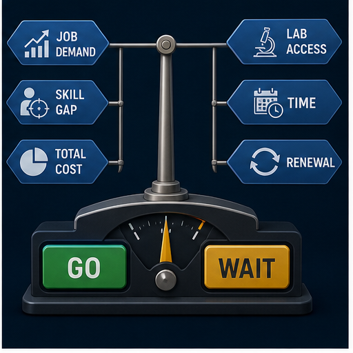 PLC certification investment decision balancing job demand skill gap total cost lab access time and renewal before a go or wait choice