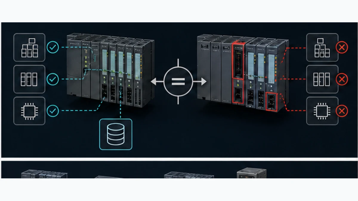 Original editorial Siemens online offline comparison of target identity hardware configuration blocks libraries and controlled disposition