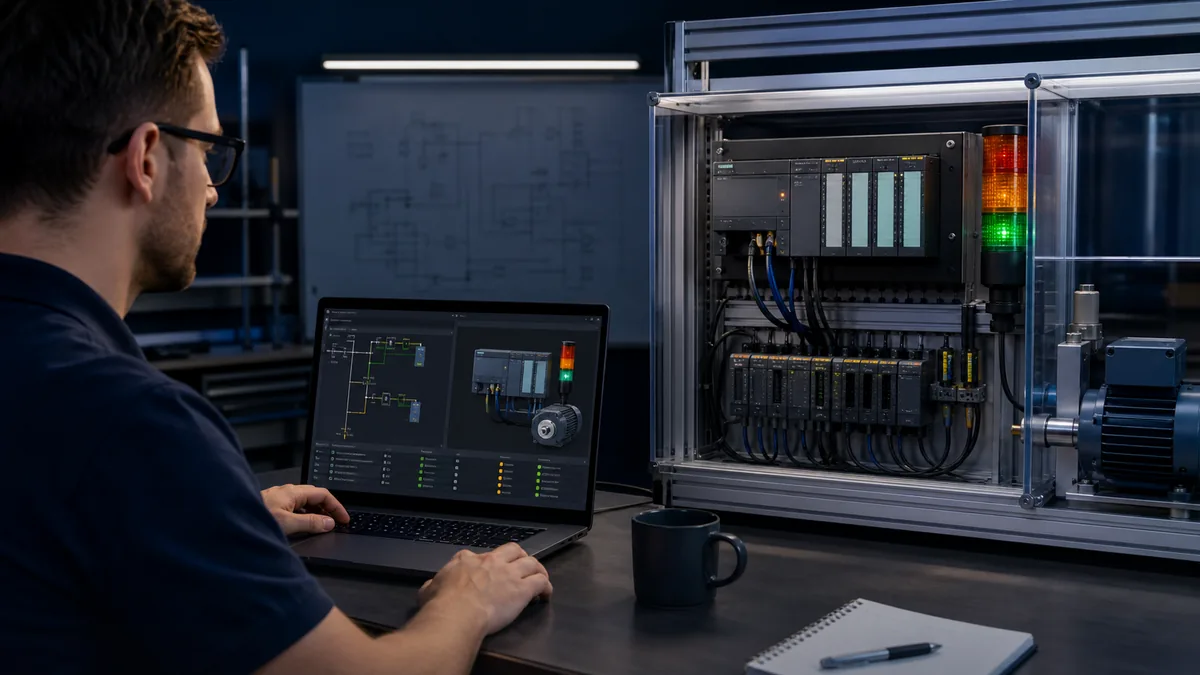 Siemens S7-1200 PLCSIM test boundary separating application logic evidence from hardware network process machine and safety validation