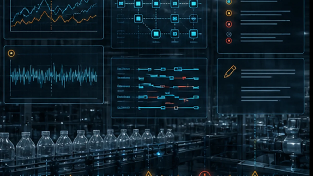Conceptual intermittent PLC fault packet combining trends, network events, sequence state and maintenance observations