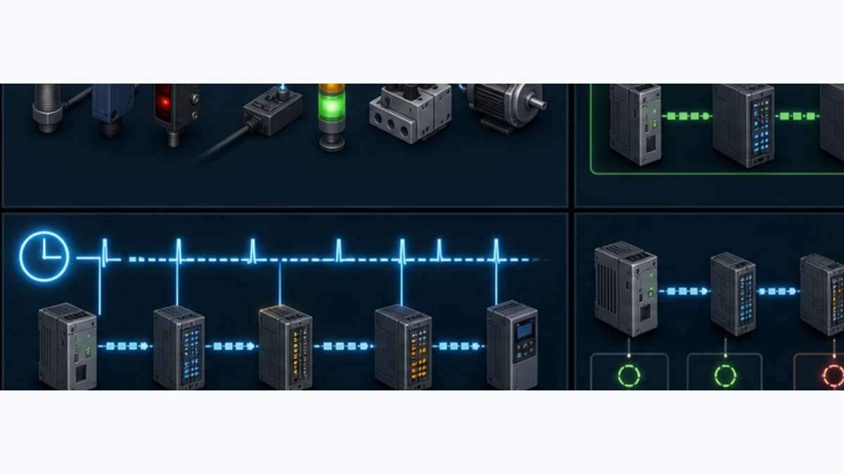 Conceptual EtherCAT PDO byte blocks flowing from modular I O into typed PLC value quality and diagnostic structures