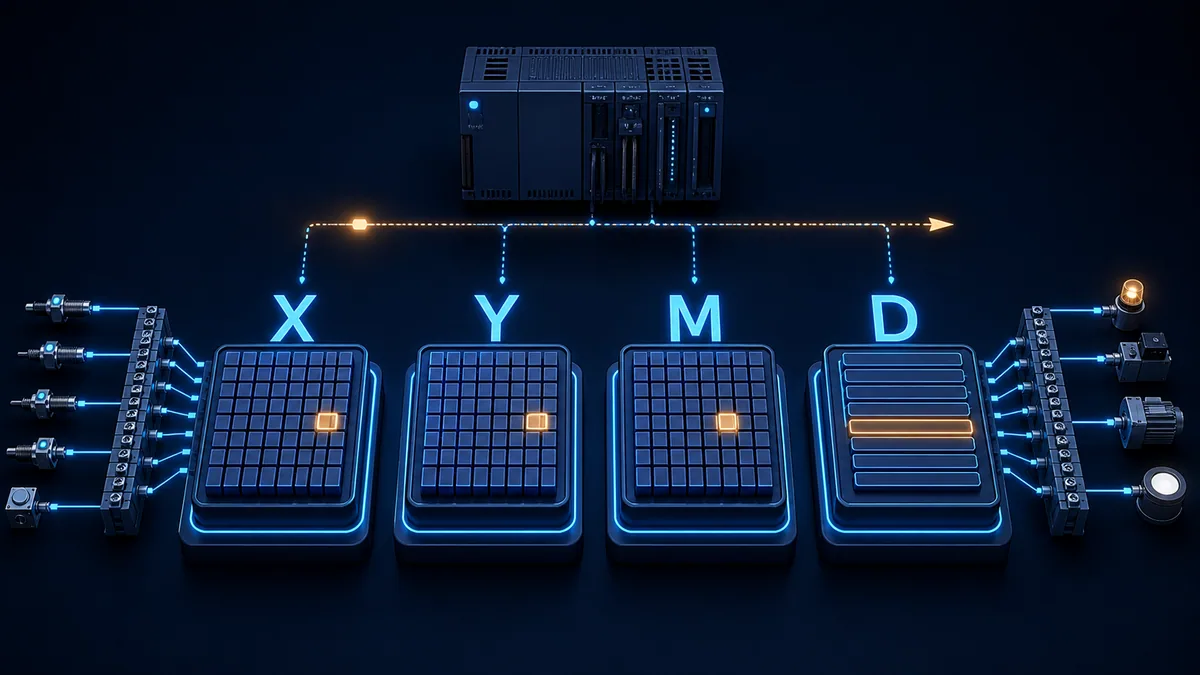 Conceptual Delta DVP X Y M and D memory banks showing bits and 16-bit words as separate address domains