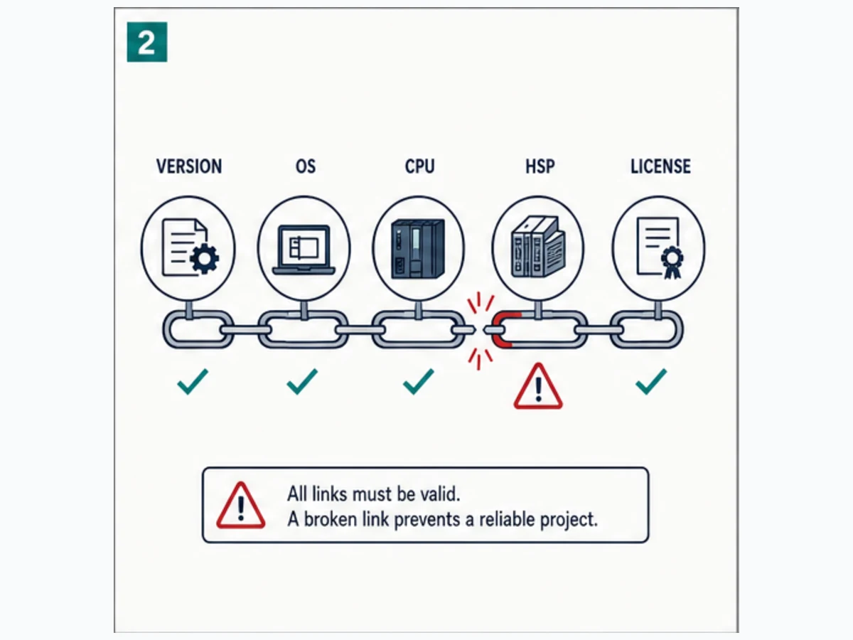 S7-200 compatibility chain from CPU order number firmware project Micro WIN version operating system adapter and network settings