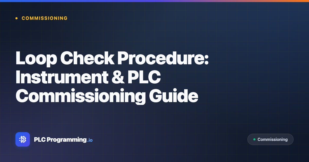 Featured image for blog post: Loop Check Procedure: Instrument & PLC Commissioning Guide