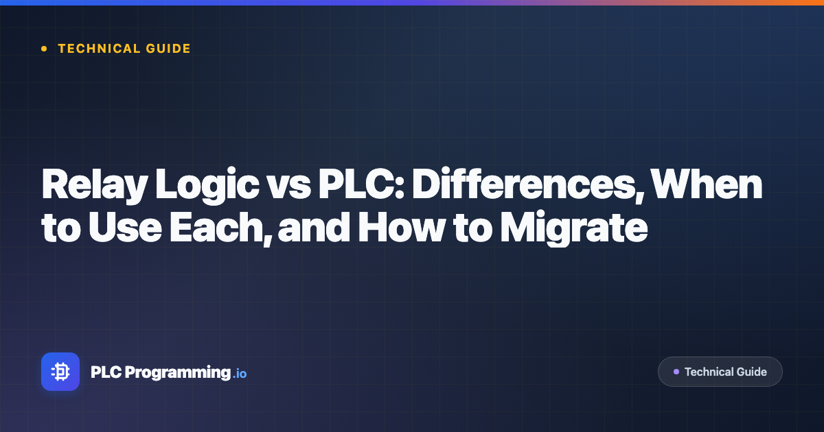 Featured image for blog post: Relay Logic vs PLC: Differences, When to Use Each, and How to Migrate